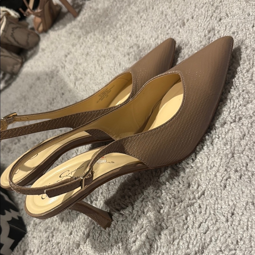 Women's Pointed Slingback Heels in Brown